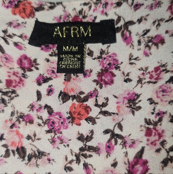 AFRM x REVOLVE Danna Bodysuit in Black Floral Medium Spring Deep V Wrap Style - Picture 3 of 5